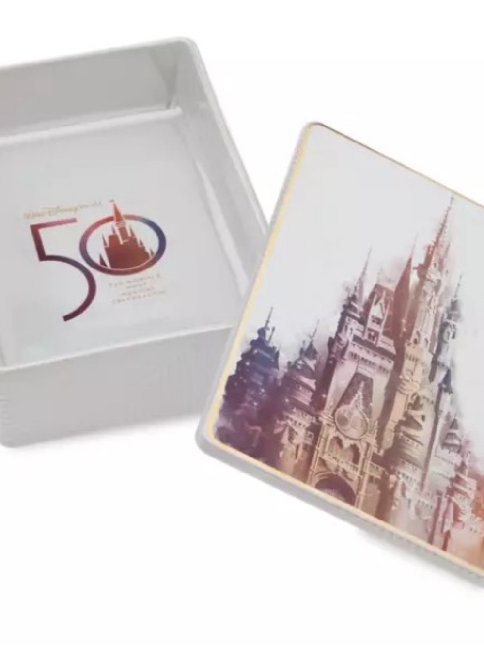 Walt Disney World 50th Anniversary Cinderella Castle Ceramic Trinket Box